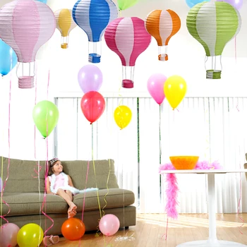 

6Pcs/set Hot Air Balloon Paper Lanterns Hanging For Wedding Birthday Decoration Romantic Decoration