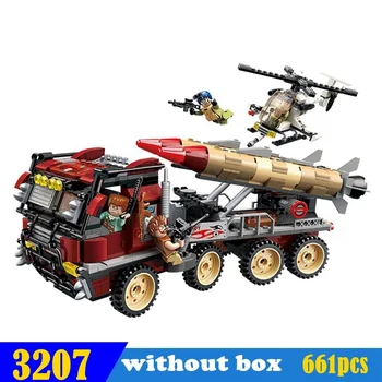 

Enlighten 3207 656Pcs Building Blocks War City Thunder Mission Army Super Weapon Rocket Car Bricks Toys for children