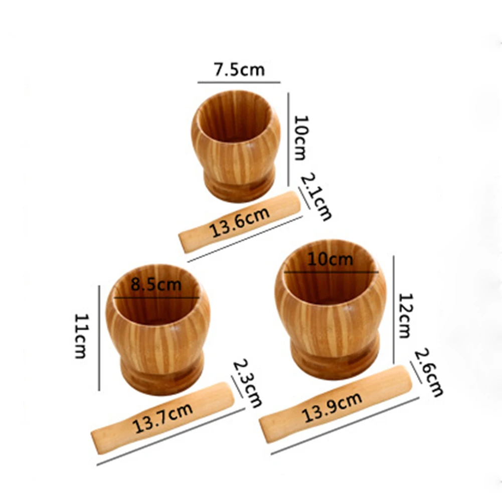 Деревянная давилка чеснока чаша для разбивания дробления сосуд Ступка пестик набор кухонный инструмент
