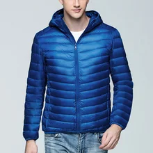 Мужские повседневные складные топы, пальто с капюшоном, верхняя одежда на утином пуху, легкие куртки