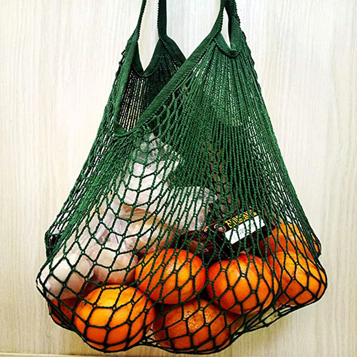 Description Picture 5 of itemReusable Grocery Bags Eco-friendly Organic Cotton Mesh Tote Bags Portable Net String Bag for Shopping Storage Fruit Vegetable