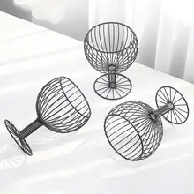 

Metal Glass Shape Desktop Fruit Holder Organizer Snacks Storage Tray Bowl Basket