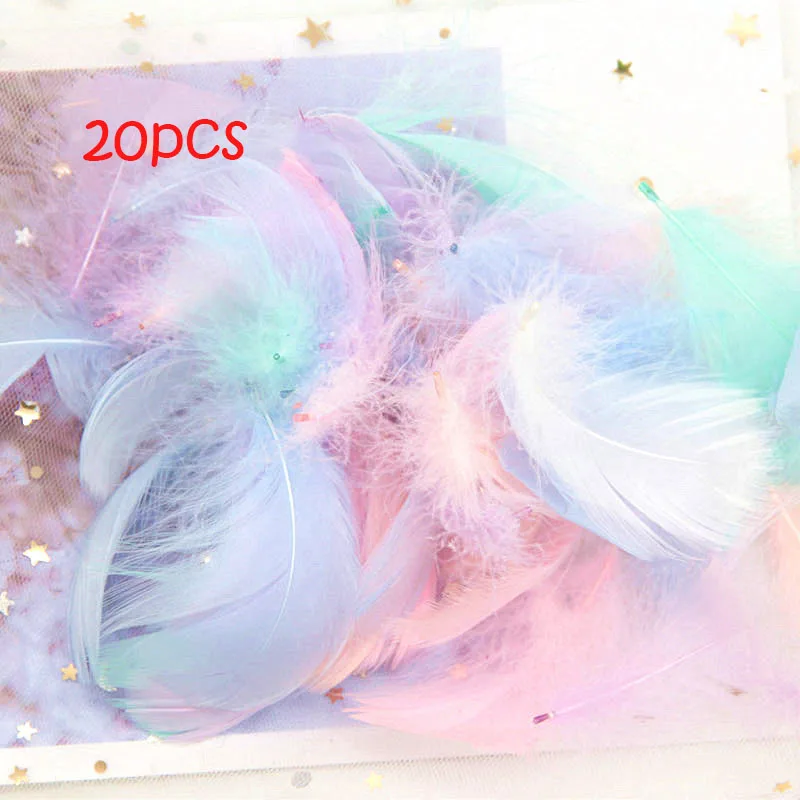 warm mix 20pcs Натуральные перья лебедя 4-7 см 1-2 дюйма маленькие плавающие Шлейфы гусиное перо цветной шлейф для украшения рукоделия 100 шт - Цвет: warm mix 20pcs