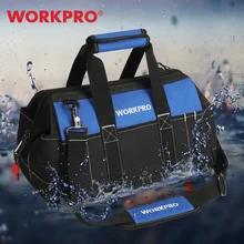 WORKPRO – sac à outils pour hommes, sacoche de rangement d'outils robuste de 14/16 pouces, organisateur d'outils de grande capacité, sac multi sac à bandoulière pour outils