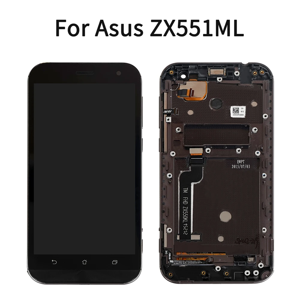 ЖК дисплей 5 &quotдля ASUS Zenfone Zoom ZX551ML сенсорный экран с дигитайзером и рамкой для Asus в