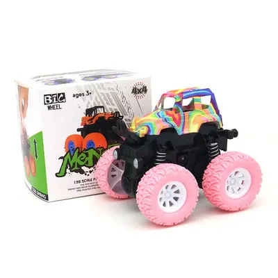 Мини 4WD роторная инерция внедорожник автомобиль игрушки для детей трение силы четыре колеса внедорожный автомобиль Инерционная модель мальчик автомобиль игрушка - Цвет: Розовый