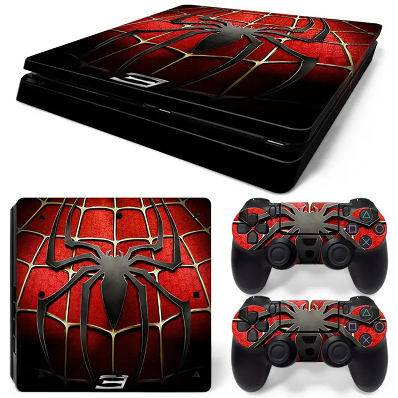 Marvel Spiderman Venom Vinyl Skin Sticker for PS4 Slim Console and 2 Controllers Decal Cover Game Accessories 
