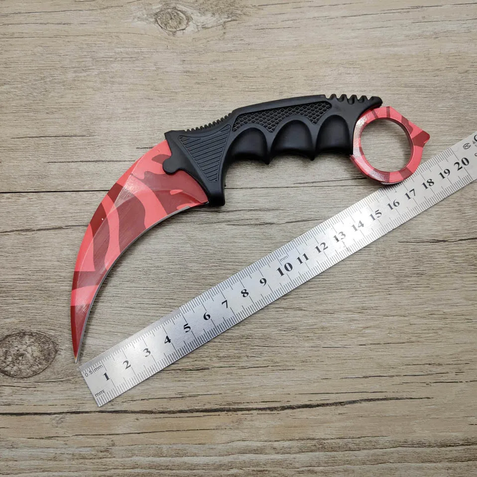 Karambit нож CS GO счетчик удар коготь Тактический выживания TiNeck Чехол для ножа реальная игра нож Радуга Кемпинг фиксированное жало нож