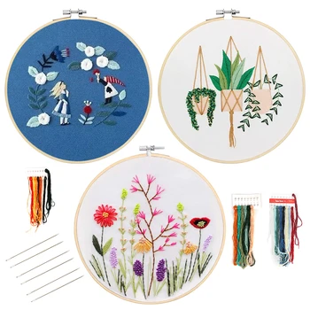 

3d DIY Embroidery Painting Novice Practice Kit Embroidery Stitch Needlework Toolkit For Beginner Handicrafts Hang Wall Painting