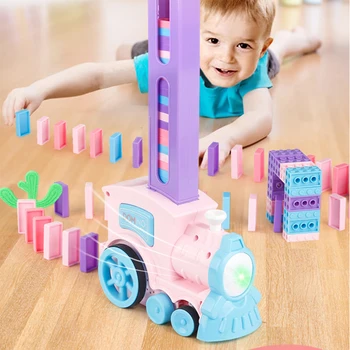 

Domino Train Blocks Set Toy Automatic Laying Building and Stacking Toy Plastic Blocks For 3-7 Year Old Toys Boys Girls Toy Gift