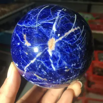 

Natural Gemstone Blue Sodalite Sphere Crystal Globe Ball Chakra Healing Reiki Stone Crafts Minerals healing home decor
