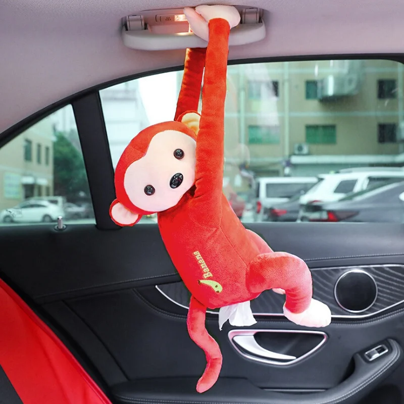 Creative Hanging Cartoon Monkey Paper Napkin Holder Cute Animals Styles Car Tissue Box Funny Tissue Box Case Tissue Box Cover
