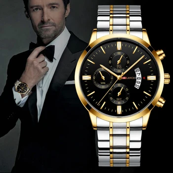 

Mens Quartz Watches Fashion Luxury Bussiness Watch Stainless Steel Military Waterproof Date Quartz Clock Male Relogio Masculino