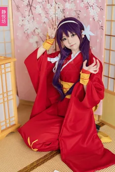 

Bungo Stray Dog cos clothing Yasha Shirayuki Spring mirror flower cosplay cosplay red Japanese style yukata kimono women