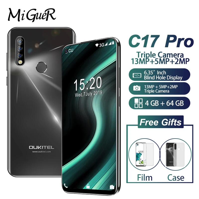 OUKITEL C17 Pro Android 9 0 6 35 'ཏ: MT6763 4 Гб 64 Смартфон с функцией распознавания отпечатков