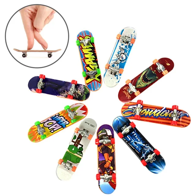 5pcsFinger Skateboard Mini Desktop Toy Set Children Fingerboard Scooter Scooter Two Wheel Bike Toys for Boys 1