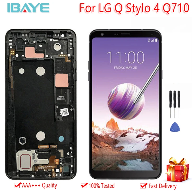 

6.2 "Display For LG Q Stylo 4 Stylo4 Q710 LCD Touch Screen With Frame Original A Digitizer Assembly Replacement Free Tools