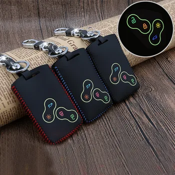 

For Renault Koleos LAGUNA SCENIC Carbin Car Luminous Leather Key Case Auto Accessories Key decoration protection shell bag