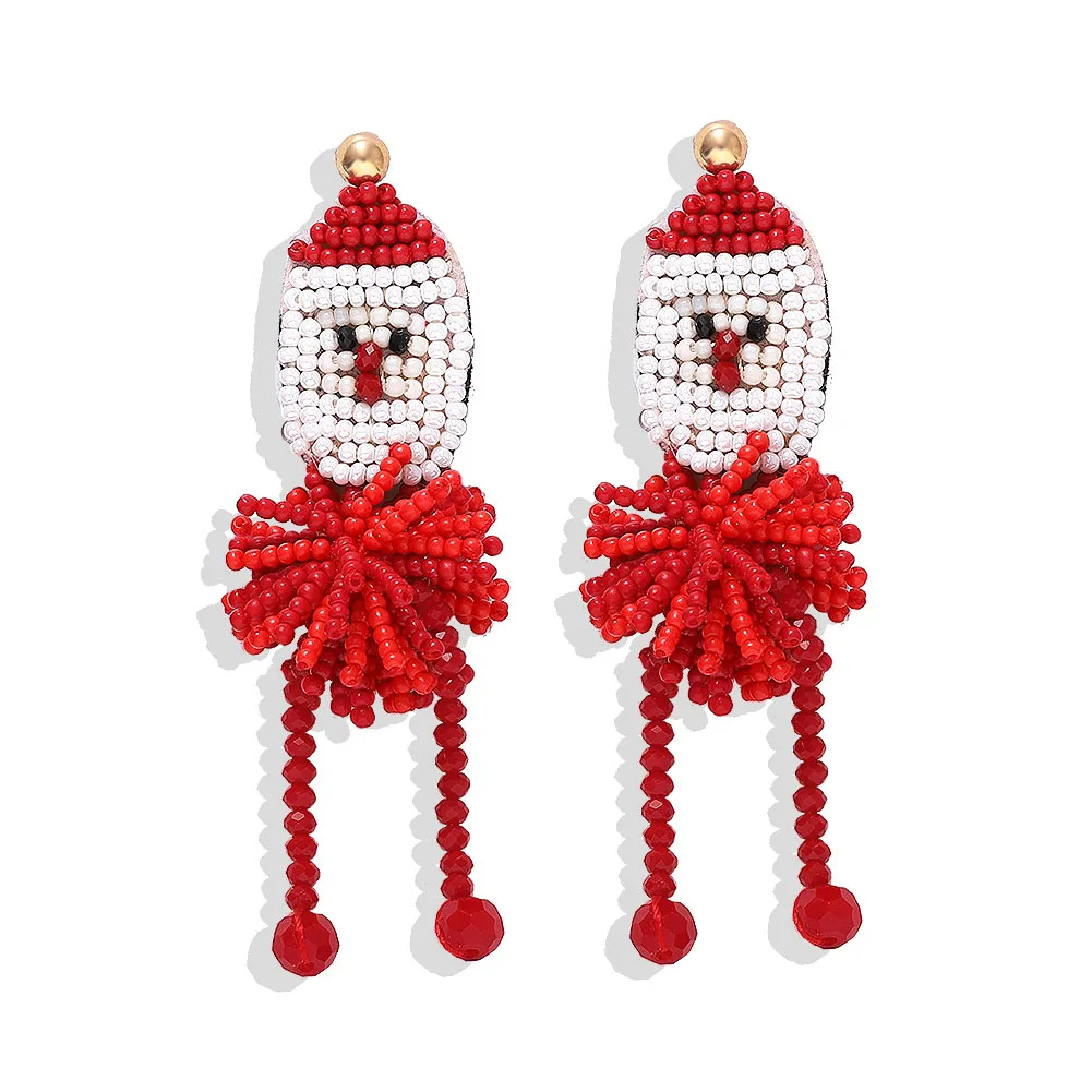 Santa Claus Best lady Hot sale Fashion Women Drop Dangle Earrings Bohemian Beads Multicolored Round Statement Earrings Party Gifts Wholesale - Окраска металла: Santa Claus