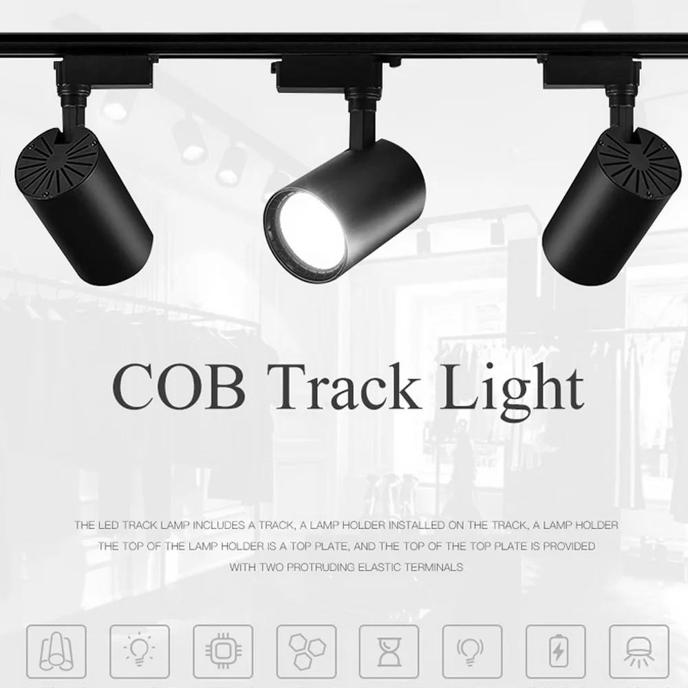 220V COB Track Lamp Led Lights Home Bedroom Ceiling Lamps Aluminum Spotlights For Shop 12W 20W 30W 40W | Лампы и освещение