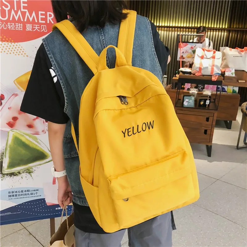 

2019 new JIULIN Korean canvas Japanese solid color student bag backpack