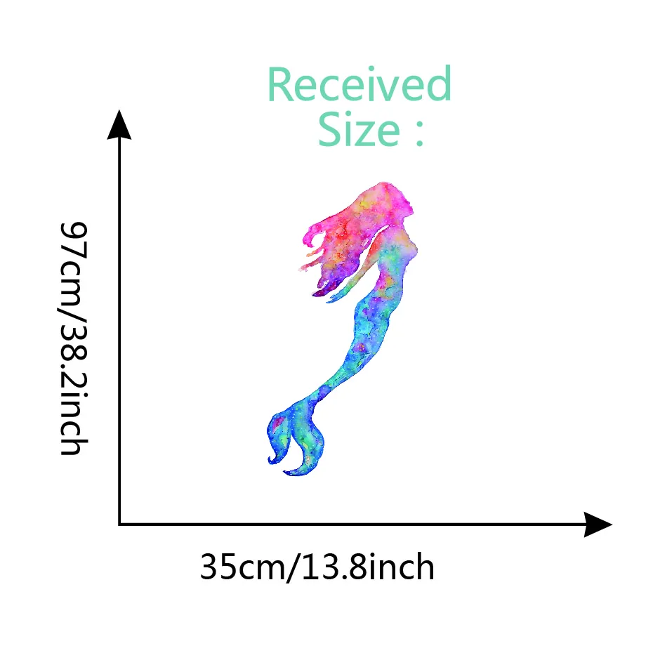Красивые плавательные настенные художественные наклейки русалки акварельные океанские узоры русалки для детей Детская комната для девочек домашний декор для дверей Фреска подарок - Цвет: TCS90018