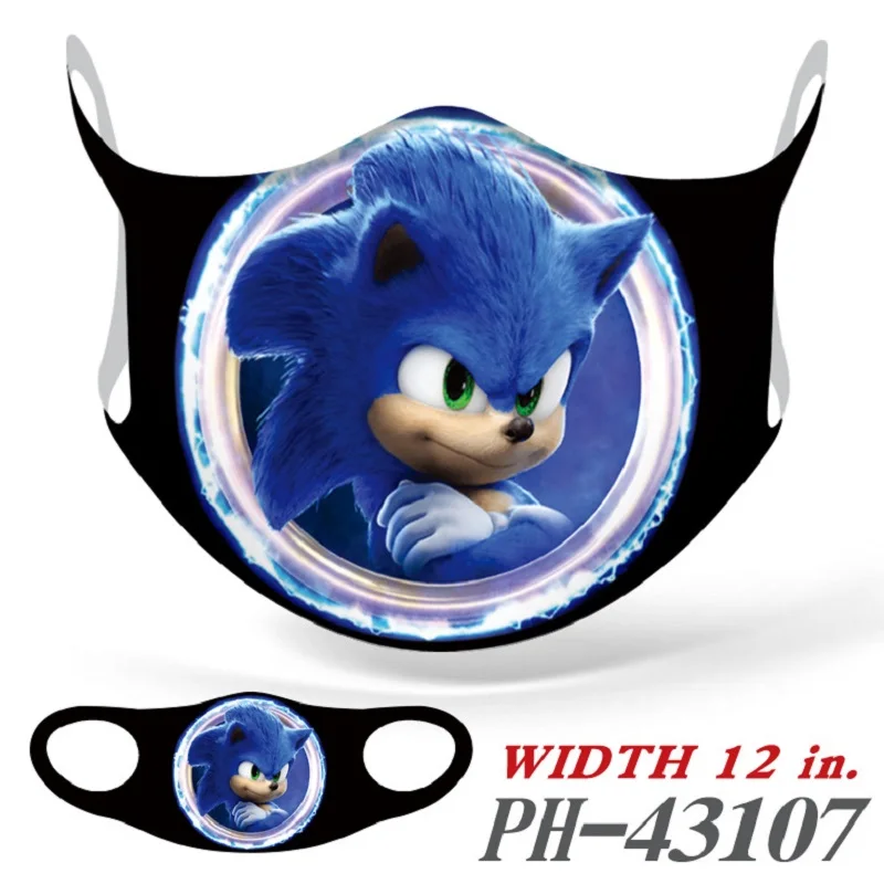 4 стиль Sonic зубная щётка игры маски для лица рта из хлопка с мультяшными рисунками