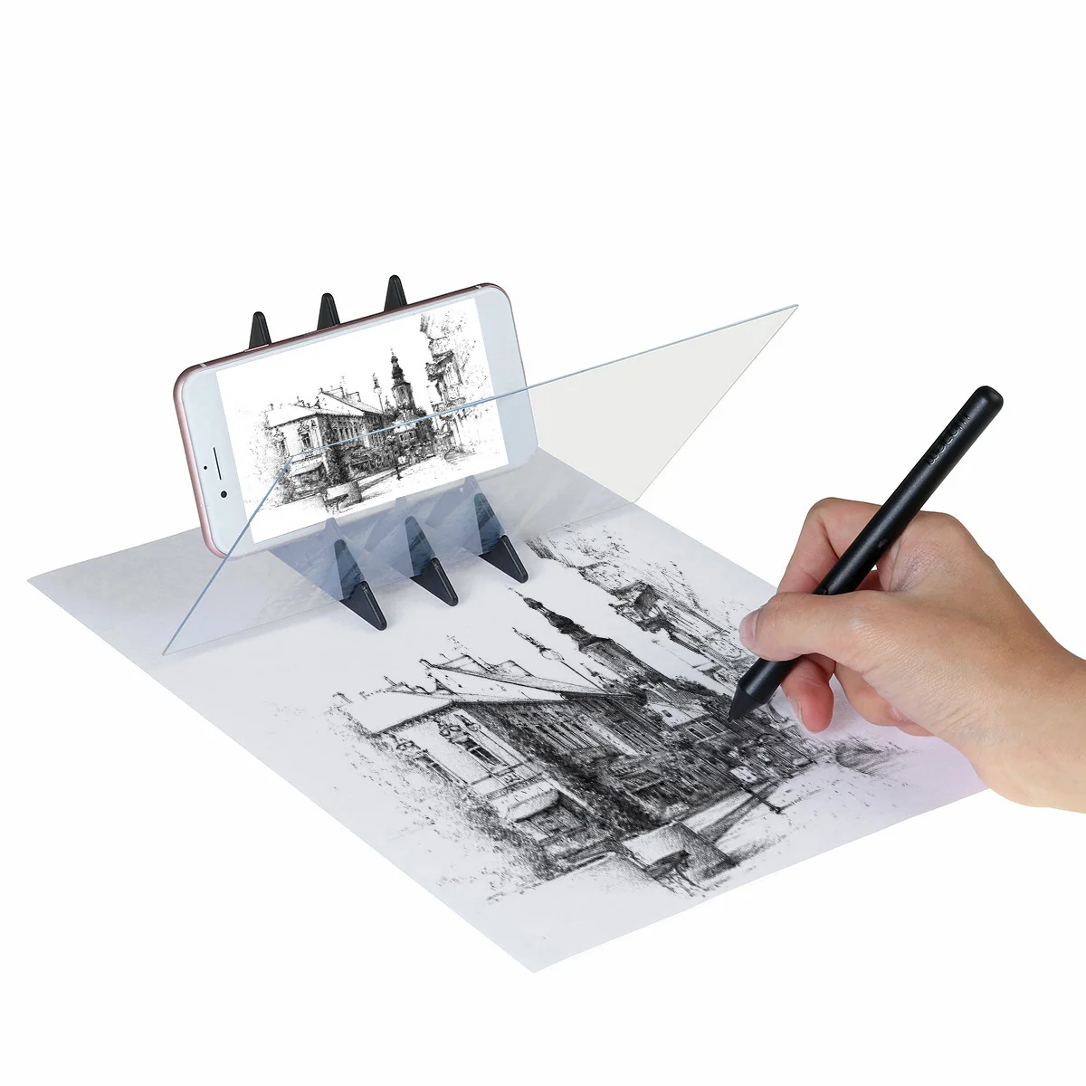 Tracking Projection Optical Drawing Board Sketch Mirror Facing Copy Table Reflection Light Image with Mobile Phone Bracket | Игрушки и