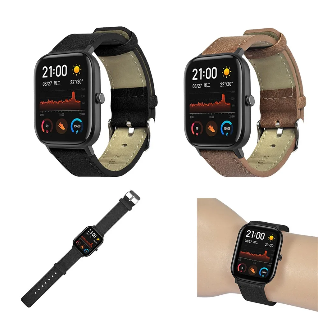 Ouhaobin ремешок для часов для Huami Amazfit GTS сменный кожаный ремешок для наручных часов аксессуары для умных часов