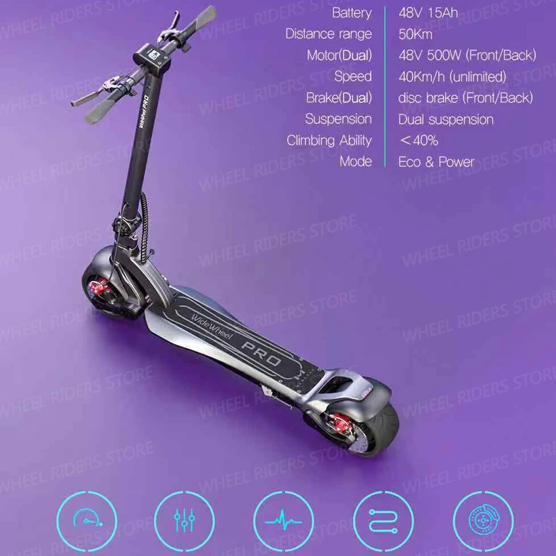 WideWheel PRO Электрический скейтборд 1000 Вт Двухколесный самокат двухмоторный дисковый тормоз Ховерборд Mercane Smart Wheel