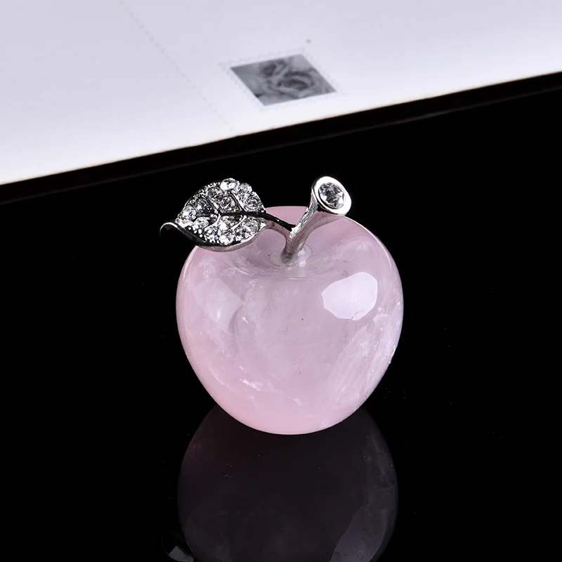 Rose Quartz 1 шт. натуральный кристалл Роза кварц Apple парные украшения свадебные и Новогодние украшения Рождественские и DIY подарочные аксессуары - Цвет: Rose Quartz