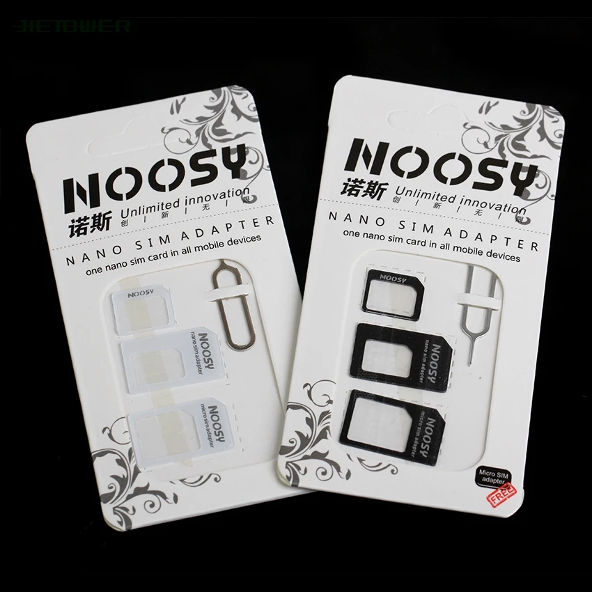 500 компл./лот 4 в 1 Noosy нано микро сим карта адаптер Извлечение Pin для iPhone 5 5S 6 6plus 7 7plus