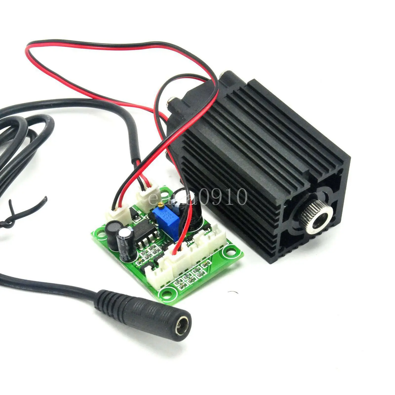 잔디 그린 도트 레이저 다이오드 모듈, 긴 작동, 12V 어댑터 포함, 90mW, 515nm, 520nm