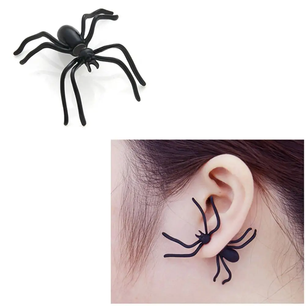 Halloween Decoration New 1Pc Fashion Unique Scary Spider Shape Piercing Earring Ear Studs Jewelry
