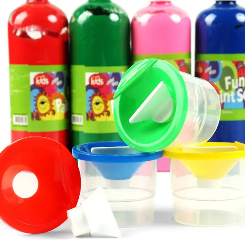 

Drawing Supplies DIY Children Painting Brush Washing Cup Toning Color Mixing Cups Portable Thickening Anti-overflow Plastic Box