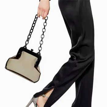 

Japanese Style transparent bag clear pvc plastic beach bags Acrylic chains vintage party handbag shoulder bags 2020