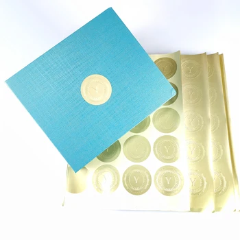 

Diy decorative logo custom embossed stickers paper for wedding scrapbooking gold and silver