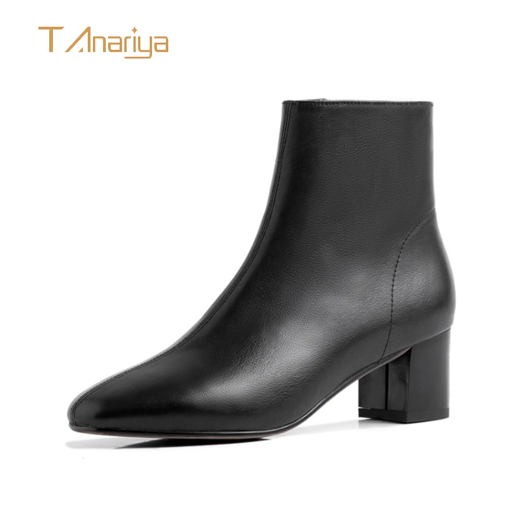Tanariya/Новое поступление; обувь; женские ботинки; женские кожаные ботинки на толстом каблуке; сезон осень-зима; коллекция года