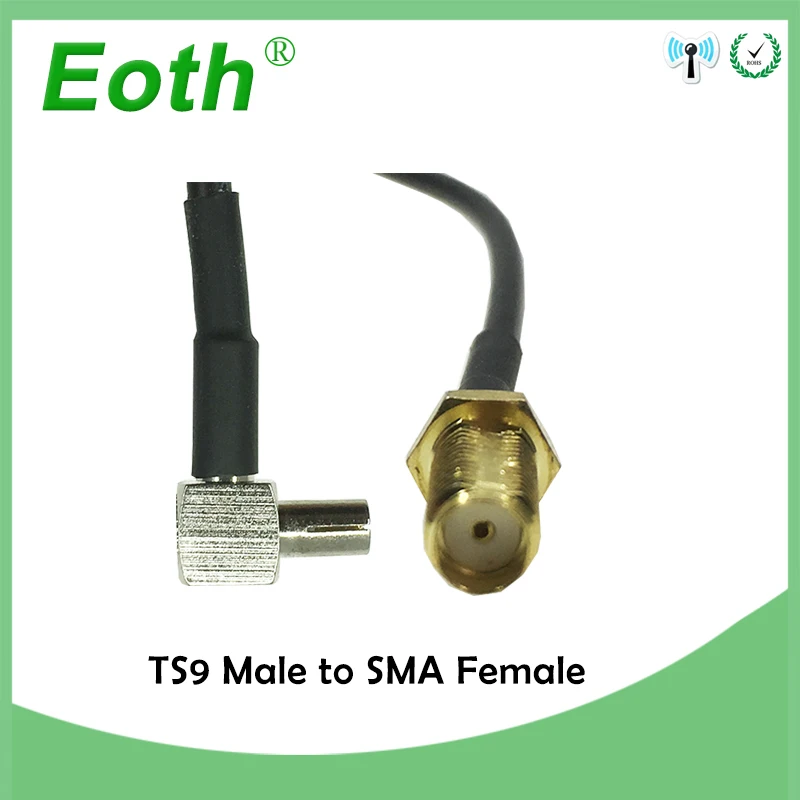 2шт 3g zte модем кабель TS9 мужской прямой к SMA Мужской правый угол косички RG178 15 см " адаптер