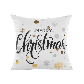 

Christmas Series Bronzing Cushion Cover Luxury Comfortable Linen Polyester Home Decorative Pillows Cover for Sofa Pillowcase