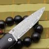 VG10 steel core Damascus steel blade ebony handle outdoor camping hiking hunting knife pocket fruit knife EDC portable high hard ► Photo 3/6