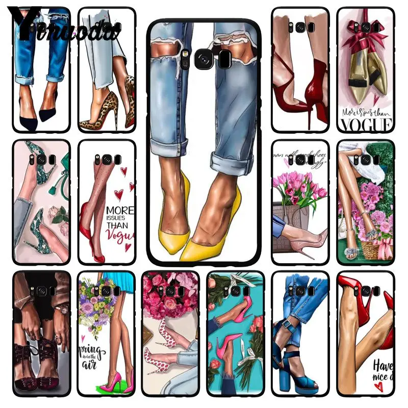 Чехол для телефона Yinuoda VOGUE Princess Girl на высоком каблуке Samsung Galaxy S10 Plus S10E S6 S7 S8 S9 S9Plus