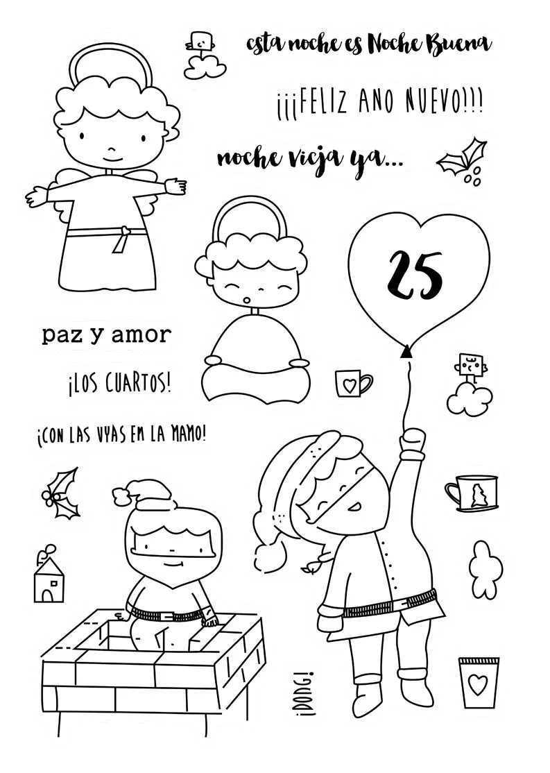 Испанский feliz ano nuevo прозрачный значок для DIY Скрапбукинг/изготовление карт/Дети Рождество забавное украшение поставки