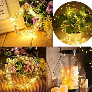 

ICOCO 10M 33ft 100 Leds Operated lexible LED Copper Wire String Light AA Battery Party Lamps Indoor Outdoor DIY Decor Light