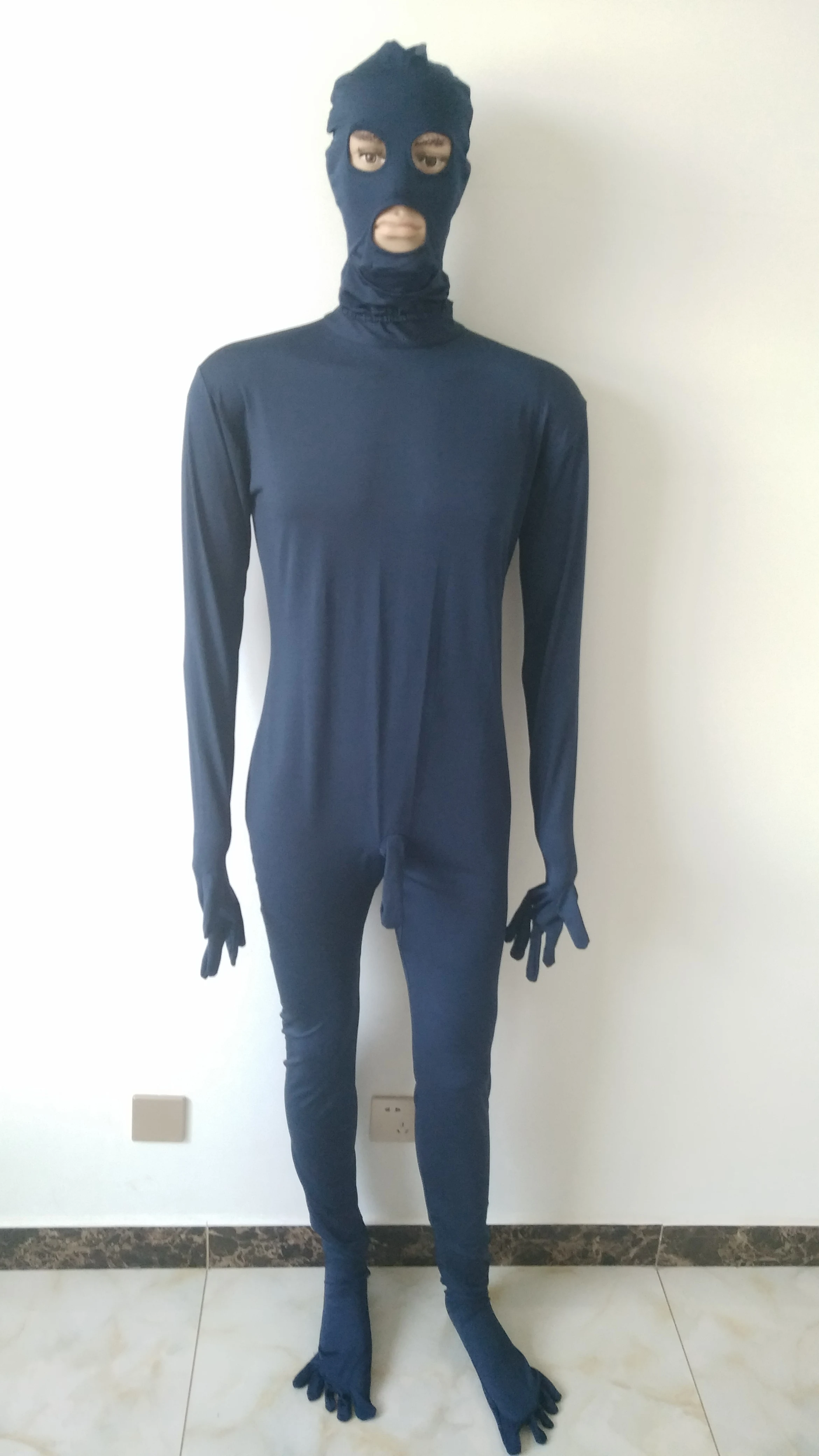 Новый стиль лайкра спандекс мужской унитард костюм кошки с пенисом оболочка для