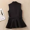 2022 New Spring Women Casual Short Sleeveless Vest Tops Lady Vintage Sleeveless Blouses Women Bow Belt Tops Ruffles A194 ► Photo 3/6