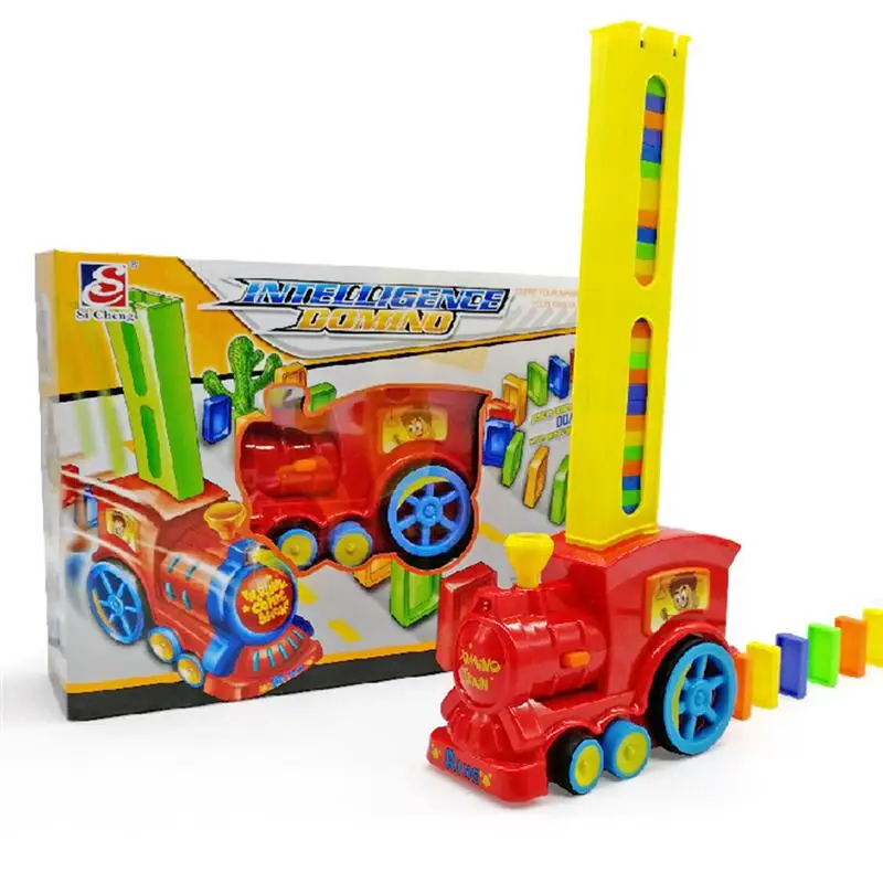 Электрический поезд домино игрушка маленький развивающий DIY домино игрушка автоматическое лицензирование маленький поезд игрушки подарок на день рождения для детей