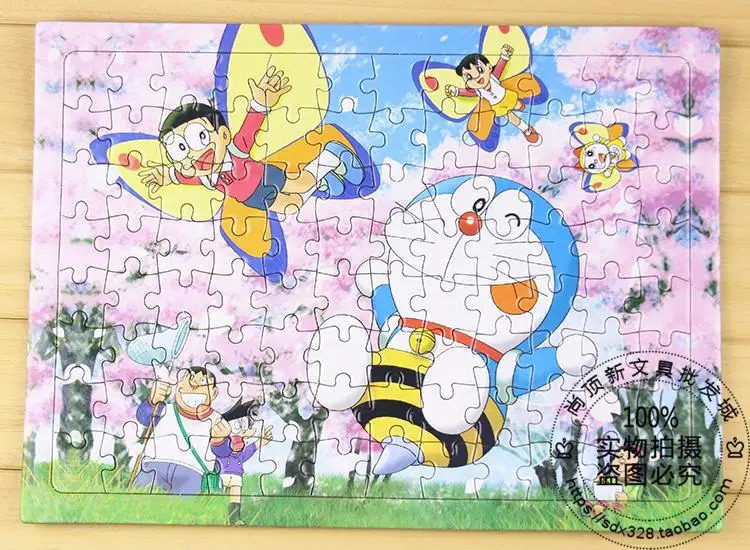 Doraemon Джингл кошки дети аниме 96 шт. бумажные головоломки Детский мультфильм Раннее детство развивающие ручной работы Doraemon