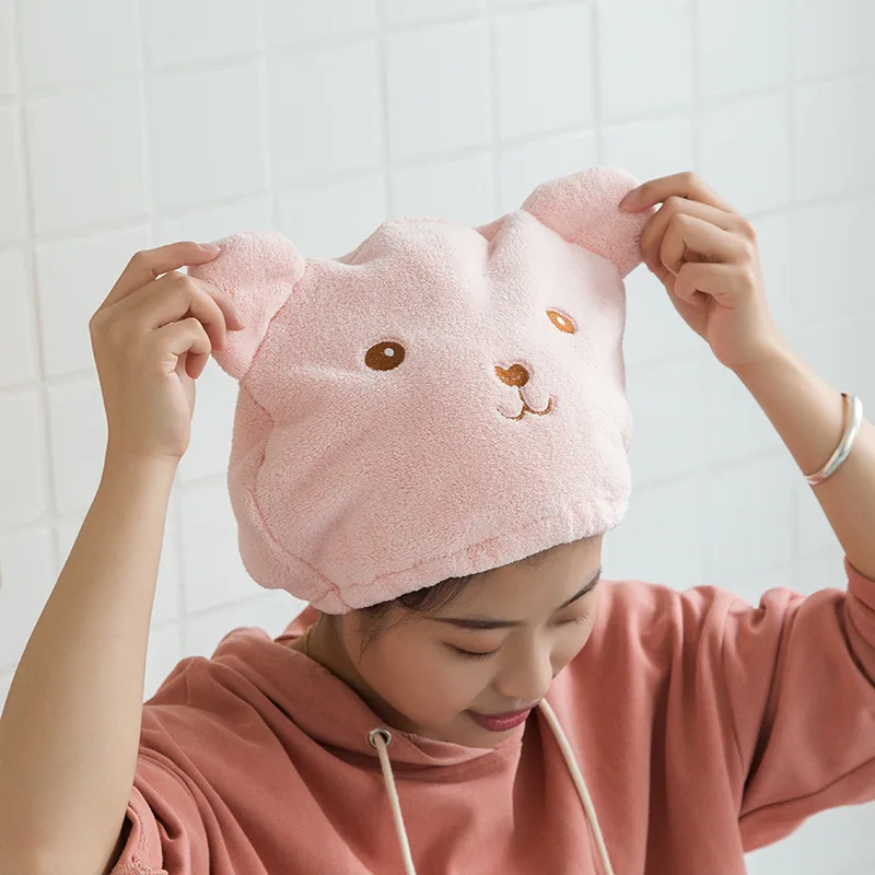 Bibulous Absorbent Quick Drying Dry Hair Cap Cute Animal Dry Hair Cap