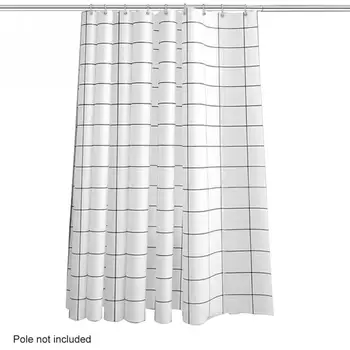 

Black and White Lattice Shower Curtain Waterproof Mildew With Hooks Thickened Home Hotel Bath Curtain Bathroom Privacy Partition